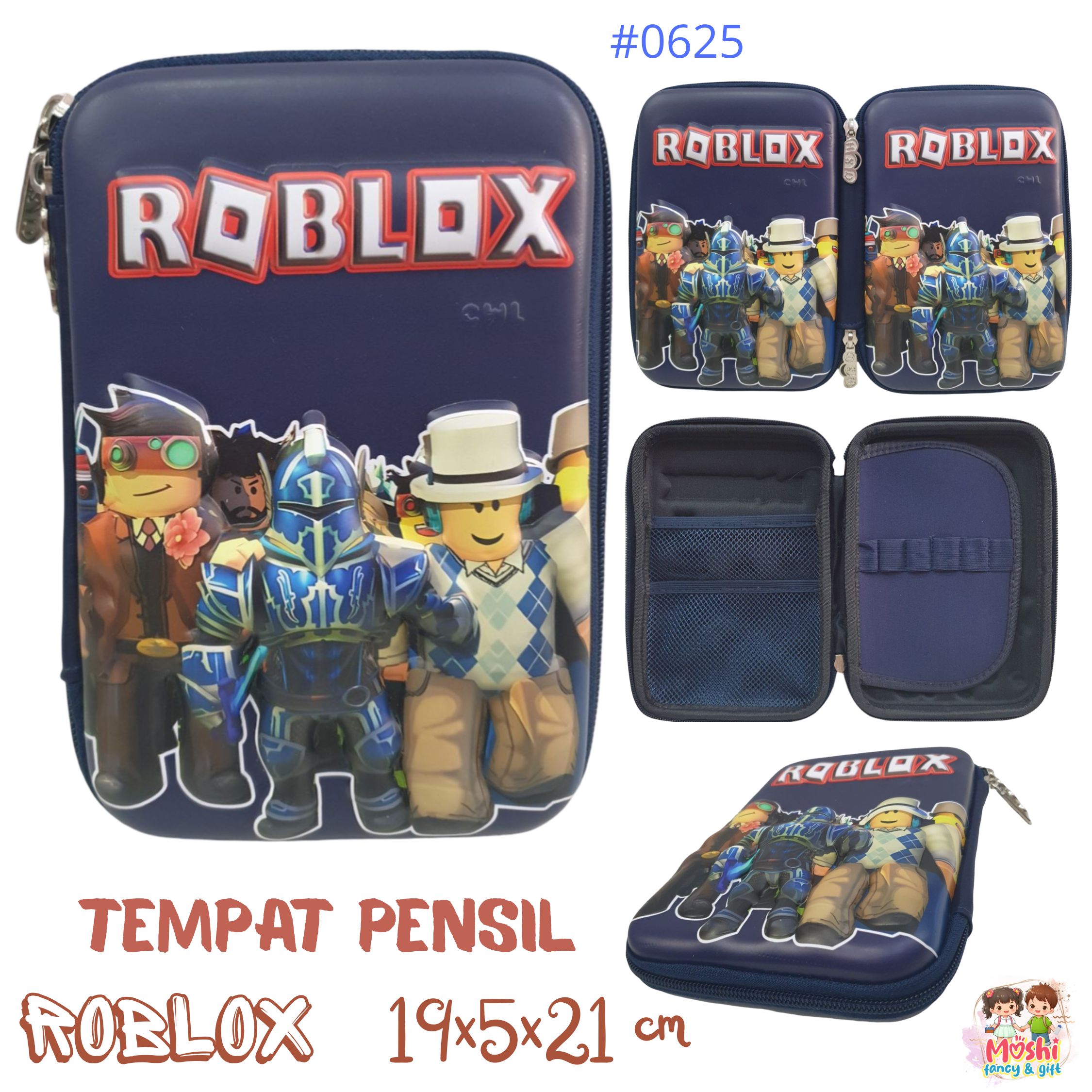 Tempat Pensil Motif Roblox Navy / Alat Tulis Roblox / Stationary Minicraft dan Roblox / Kotak Pensil Anak Laki-Laki / Pencil Case Boy