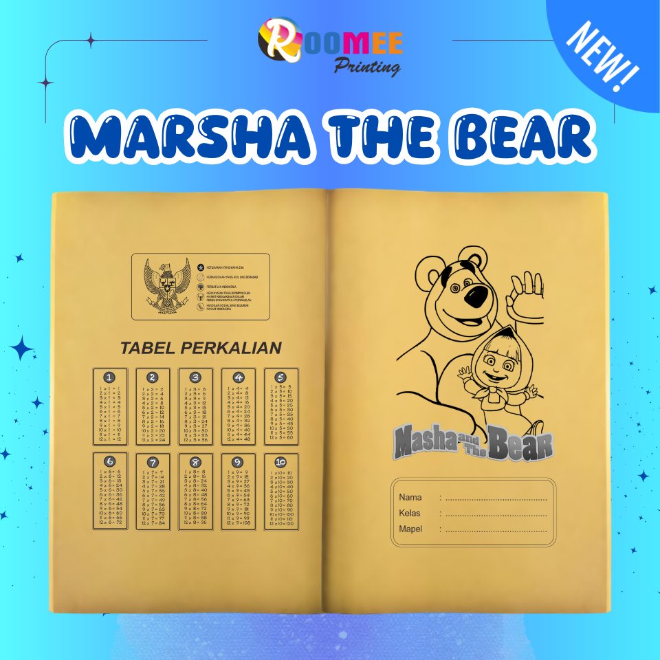 (ISI 10/20 LEMBAR) SAMPUL BUKU COKLAT KARAKTER / KERTAS SAMSON BUKU TULIS KWARTO (SIDU) & BOXY (CAMPUS)