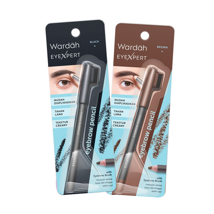 Wardah EyeXpert EyeBrow Pencil 1.14 g -  Black Brown with Brush