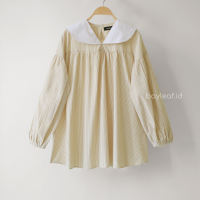Bayleaf.id Reyna Striped Blouse Katun / Atasan Blouse Casual Wanita Motif Garis / Blouse Lucu Garis