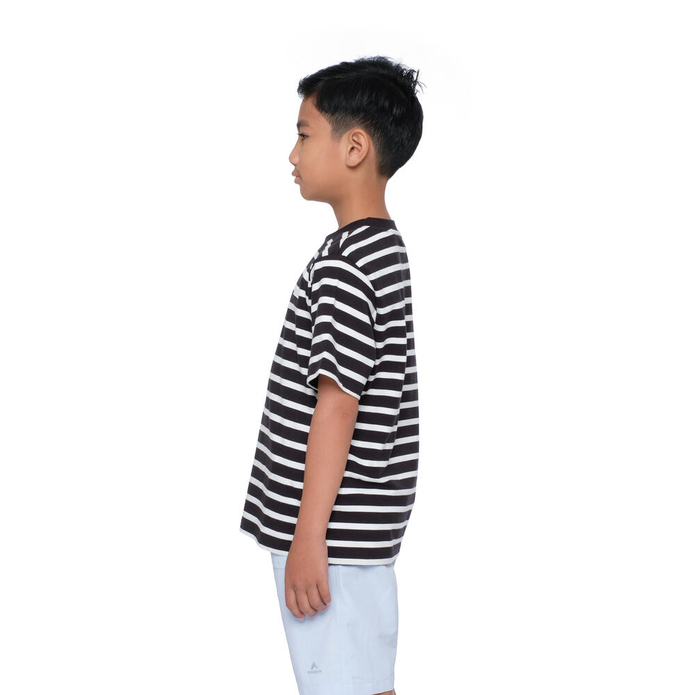 910010504 JR MOORLAND STRIPE SS TEES 1.0 - BLK