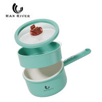 HAN RIVER panci listrik 2L Kompor listrik pintar Pelajar Pot Portable /Multifungsi electric fry pan/ Panci Listrik ​lapisan keramik