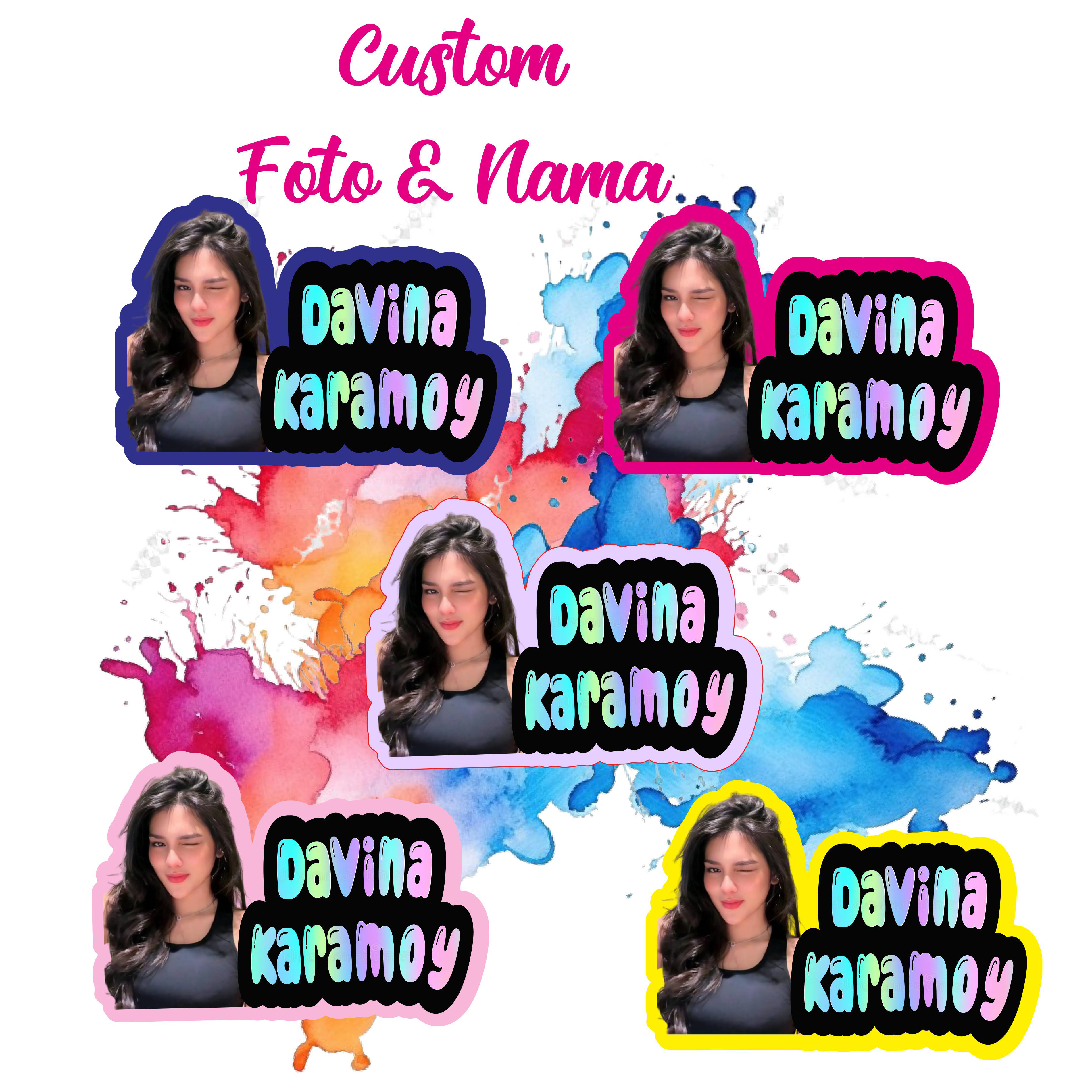 STIKER CUSTOM NAMA DAN FOTO FREE DESAIN WATERPROOF