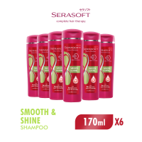 [Paket isi 6] Serasoft Shampoo Smooth & Shine Botol 170ml