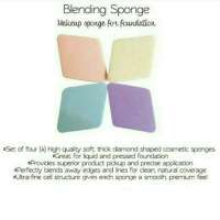Spon Bedak Blending Sponge Foundation Render / Spons Kecantikan Make Up Sponge Model Segi Empat isi 4 Pcs - Random Color