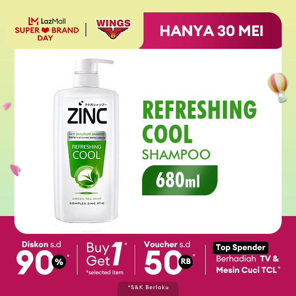 ZINC Shampoo Refreshing Cool Botol 680ml