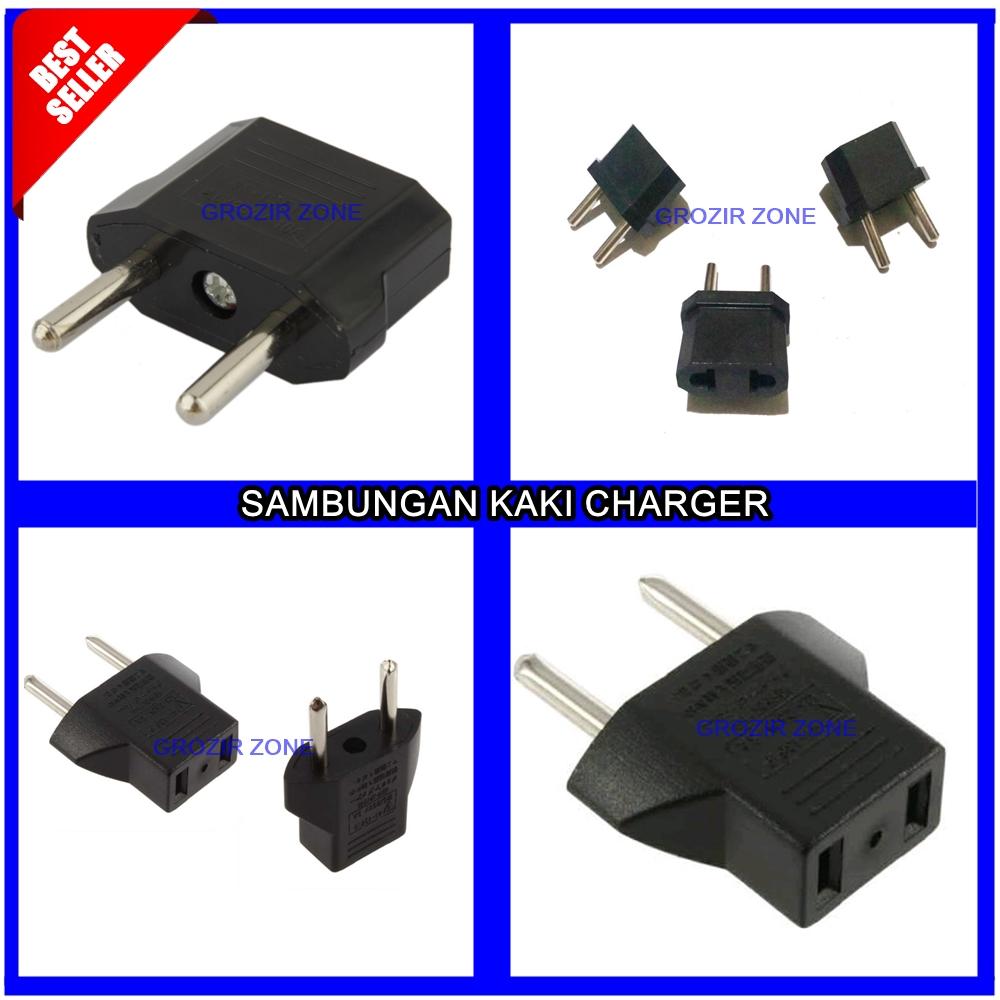 Steker Sambungan Adaptor Charger Xiaomi / Adaptor Kaki Charger Xioami / Colokan Listrik - Hitam {