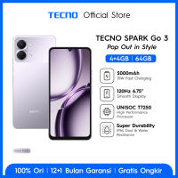 TECNO SPARK Go 3 4GB+4GB*/64GB IP64 6.75″ HD+ 120Hz Smooth Display 5000mAh 15W* Charging TECNO AI - sparkgo3