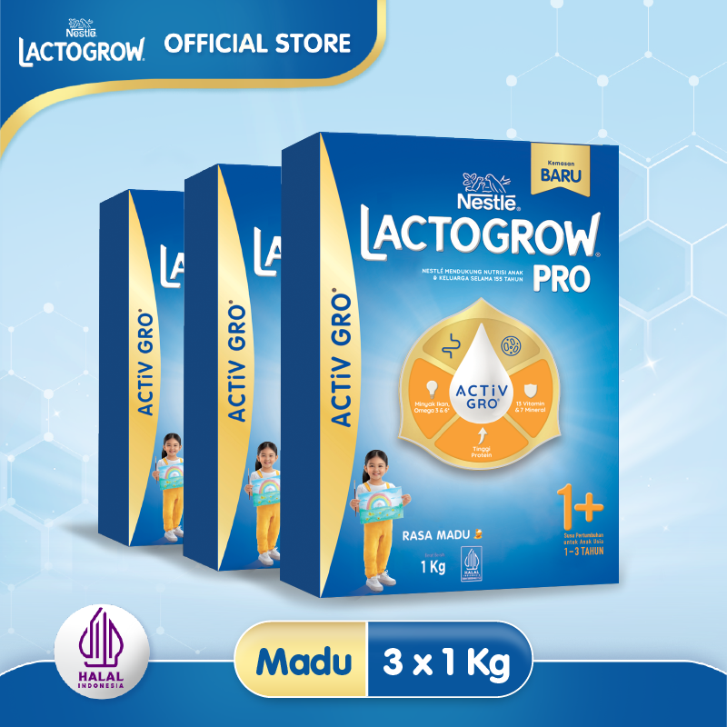 [Paket isi 3] Lactogrow PRO 1+ Honey 1kg