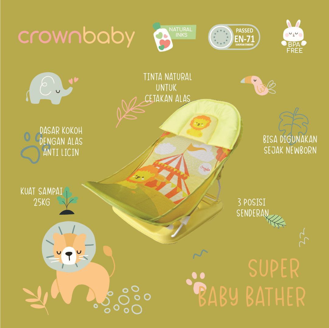 Crown Snuggle Baby Bather Tempat Mandi Bayi Kursi Tidur Mandi Bayi