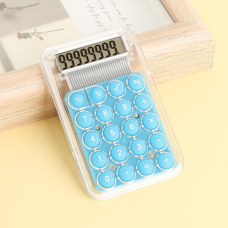 TERBARU Kalkulator Mini Transparant Saku 8 Digit Calculator peralatan Sekolah Matematika elektronik bertenaga baterai Pocket Cute Aesthethic Electronic akuntan keuangan portable siswa kantor Pastel Imut Ungu Pink LILAC