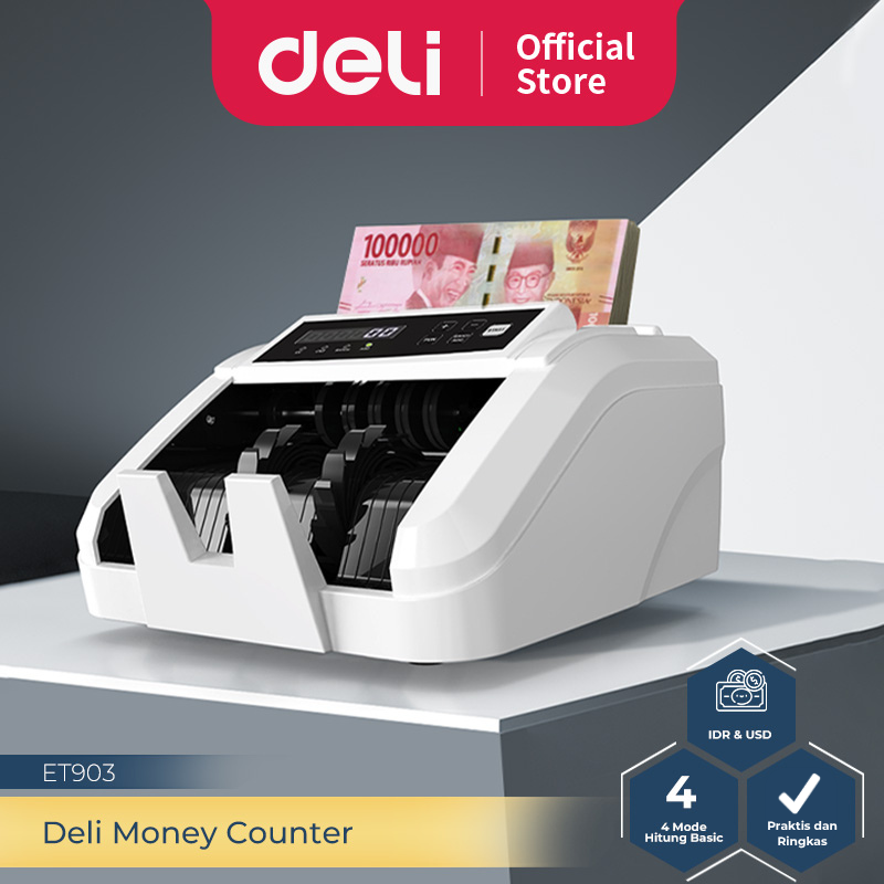 Deli Mesin Hitung Uang / Bill Money Counter Rinkas Non Deteksi Hanya Hitung ET903