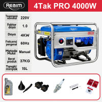 REAIM Mesin Genset Portable 4000W 4Tak 210CC Pembangkit Listrik Mini untuk Rumah Tangga Outdoor Bensin