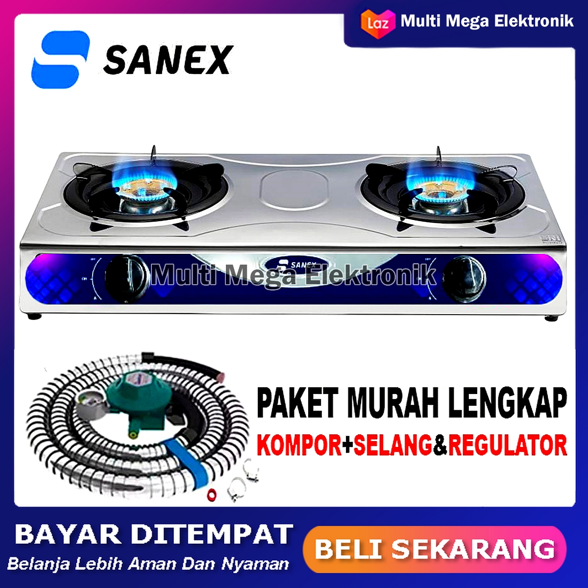KOMPOR GAS SANEX 2 TUNGKU / KOMPOR GAS 2 TUNGKU MURAH PROMO CUCI GUDANG / KOMPOR 2 TUNGKU / KOMPO...