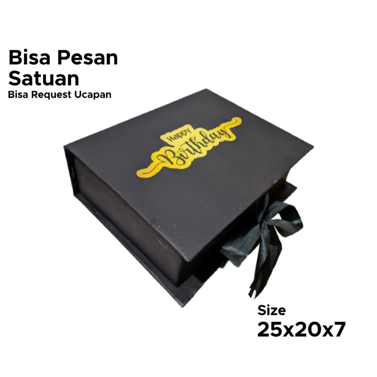 Kotak kado 20x25x7 / Hardbox lucu / Box hampers hitam / Kotak hampers ulang tahun
