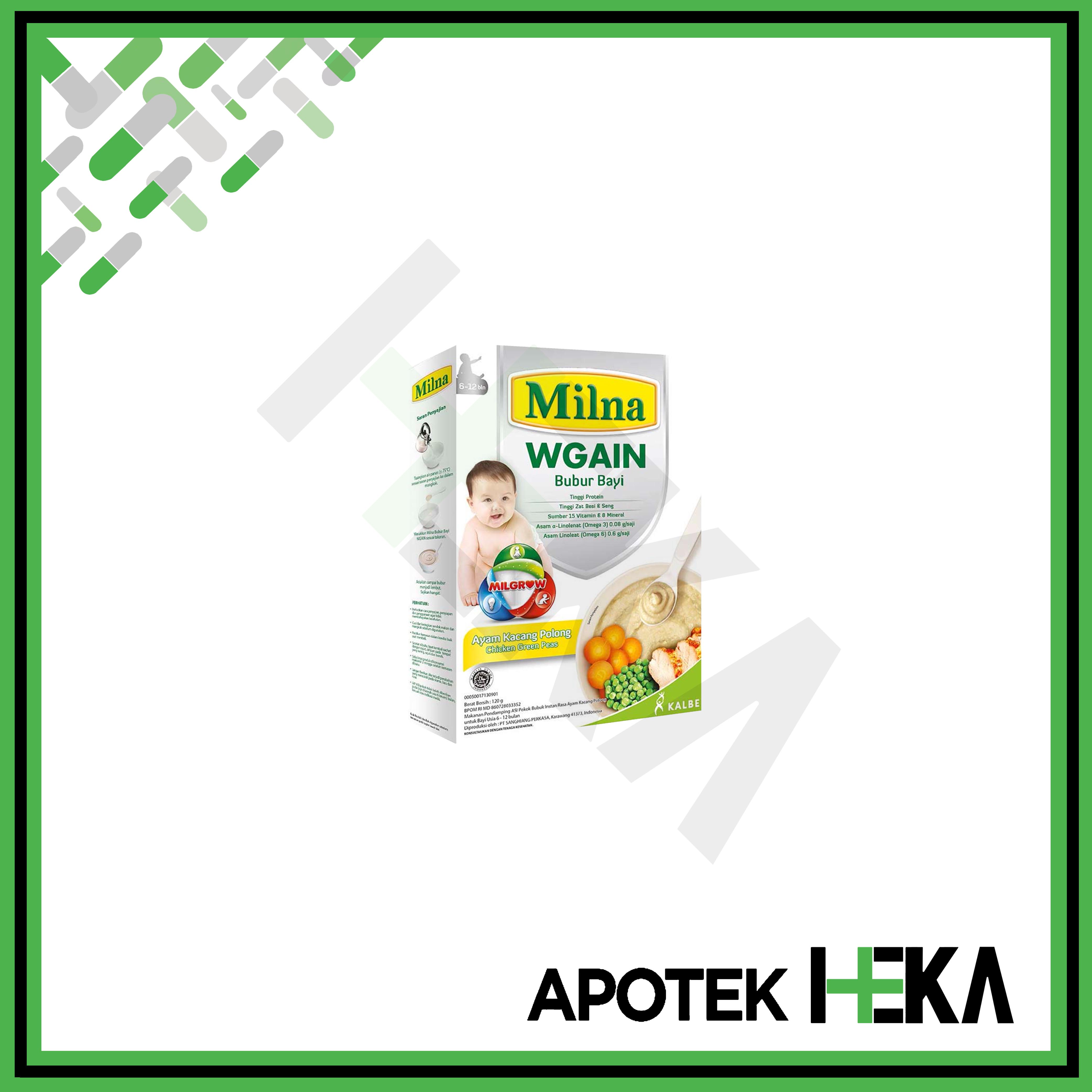 Milna Wgain Bubur Bayi Bebas Gluten 6+/8+ - Untuk 6 Bulan/8 Bulan