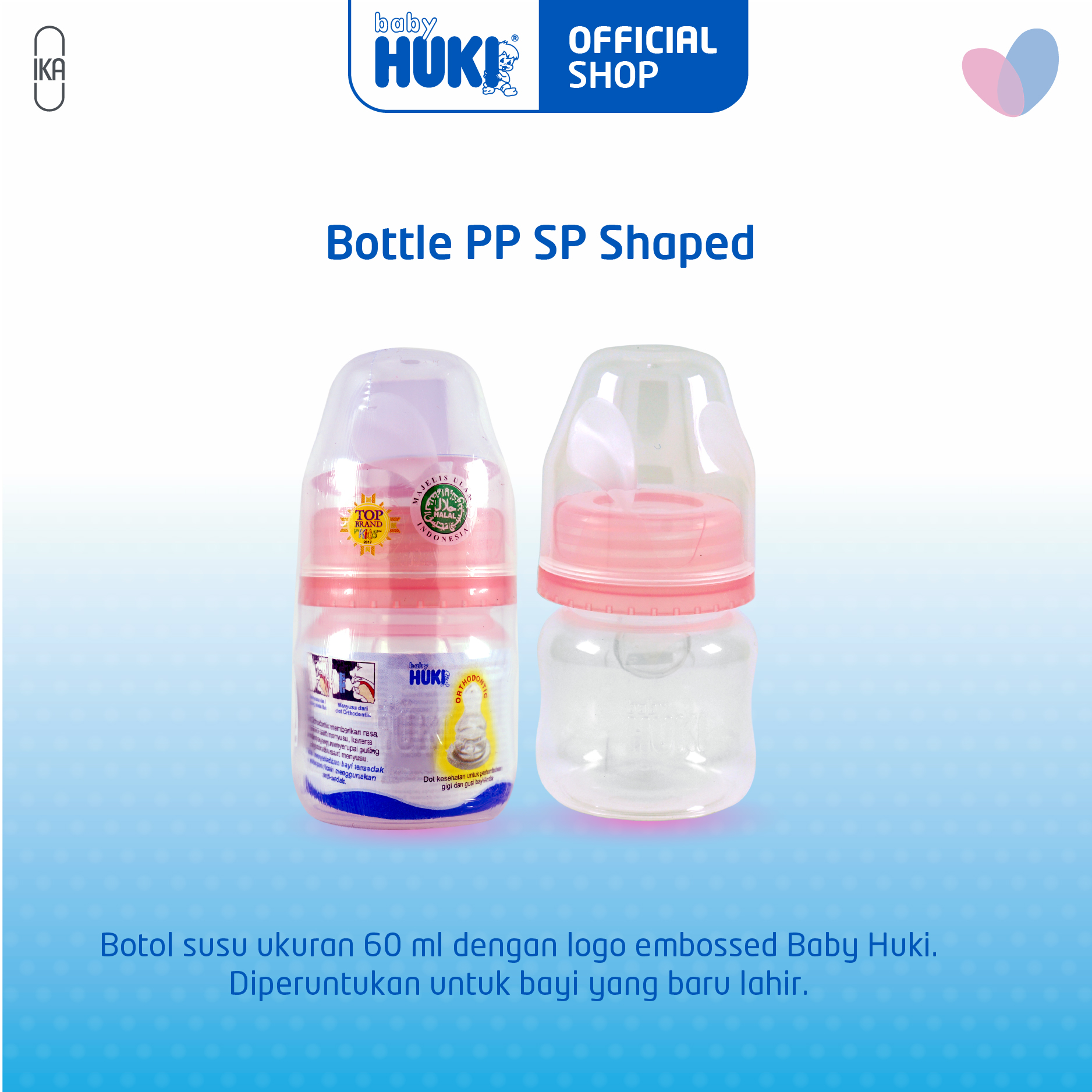 BABY HUKI Botol Susu Berukuran Mini 60 ml