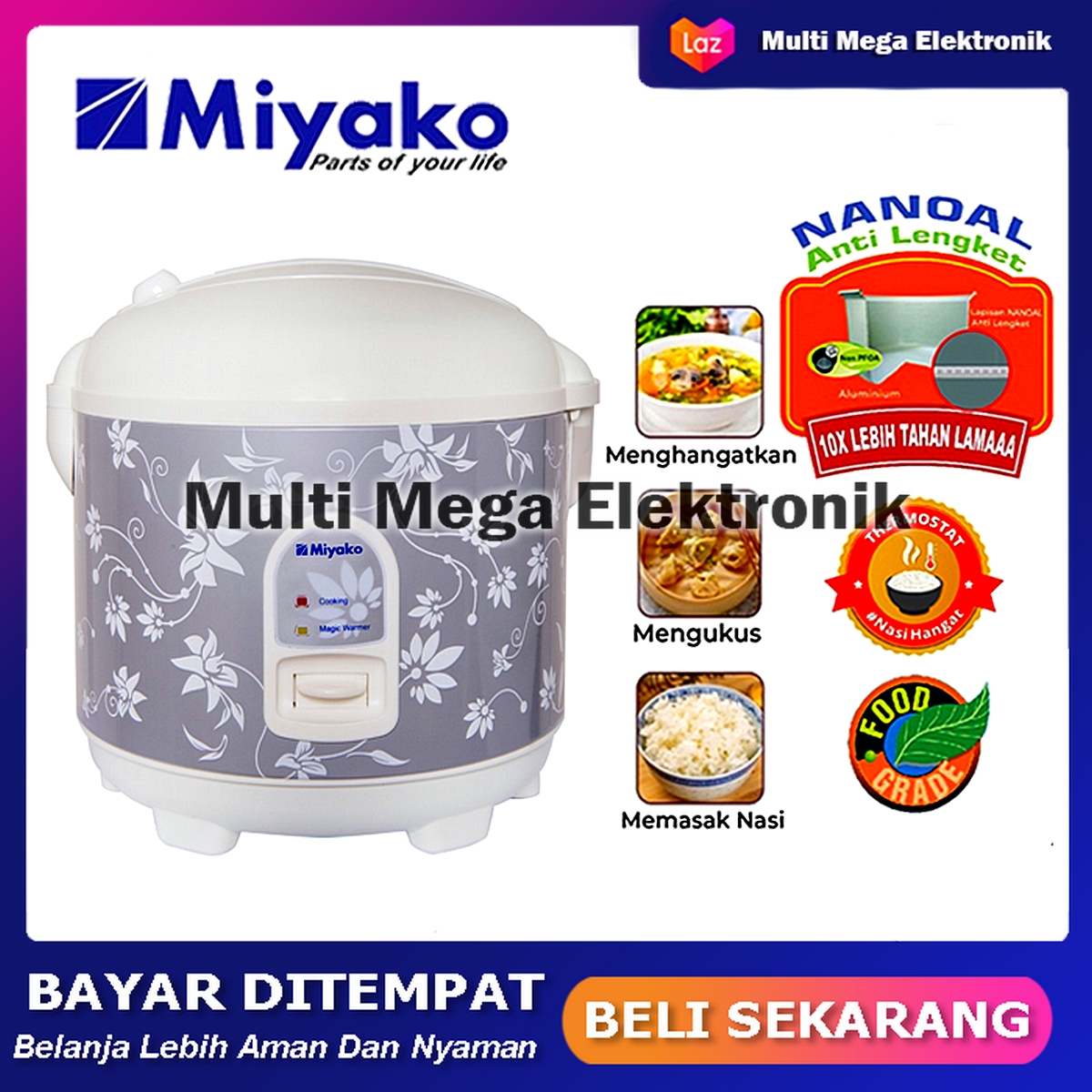 MAGIC COM RICE COOKER MIYAKO MCM 509 / 528 / 507 / 508 SBC 3IN1 / MEJIKOM / MAGICCOM / MAGICOM / ...