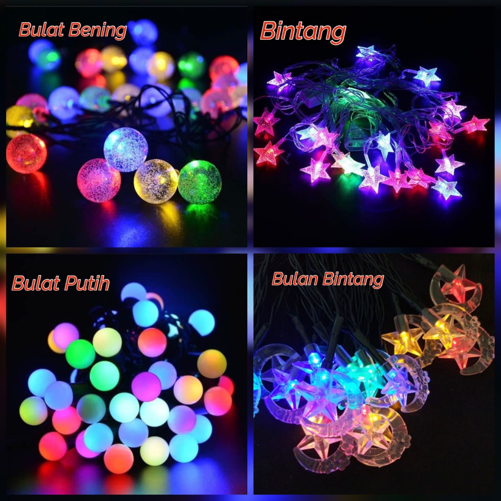 LAMPU NATAL LED BULAT BINTANG BULAN 10M 100 TWINKLE LED LAMPU TUMBLER HIAS DEKOR RAINBOW COLORFULL