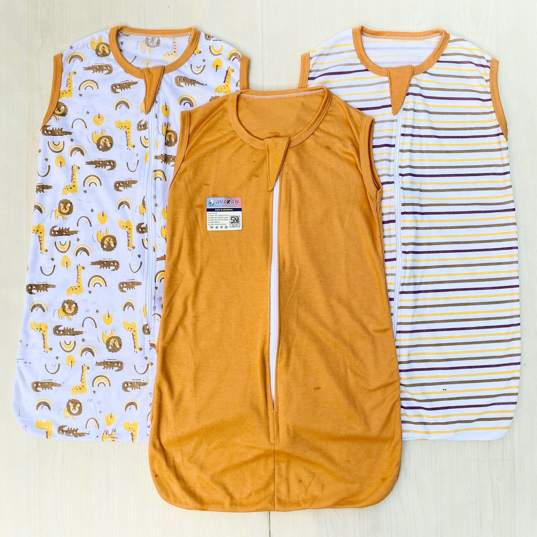 3 Pcs Bedong Instan Full Motif Selimut Bedong Bayi Sleepsack Kutung Bedong Bayi Instan Resleting Depan - AYAKAN BABY