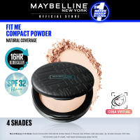 MAYBELLINE OFFICIAL Fit Me Matte + Poreless 16 Jam Oil Control Compact Powder Make Up Bedak Padat bebas minyak tahan 16 Jam bedak tabur lembut ringan menghaluskan makeup natural