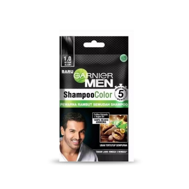 Garnier Men Shampoo Color - 1 Hitam Alami