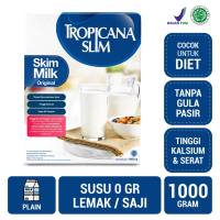 Tropicana Slim Susu Skim Original 1000gr - Susu Skim BEBAS LEMAK 0 GRAM LEMAK Bantu Turunkan Kolesterol
