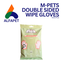 M-PETS Daily Double Sided Wipe Gloves Isi 6 Pcs sarung tangan tisu basah