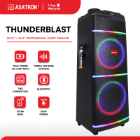 Asatron Thunderblast Dual 12 Inch Bluetooth Party Speaker with 2 Wireless Mic