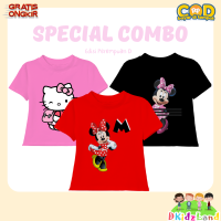 Paket Combo Spesial Kaos Anak Perempuan Motif Karakter D Bahan Adem 1-10 Tahun Dkidzland