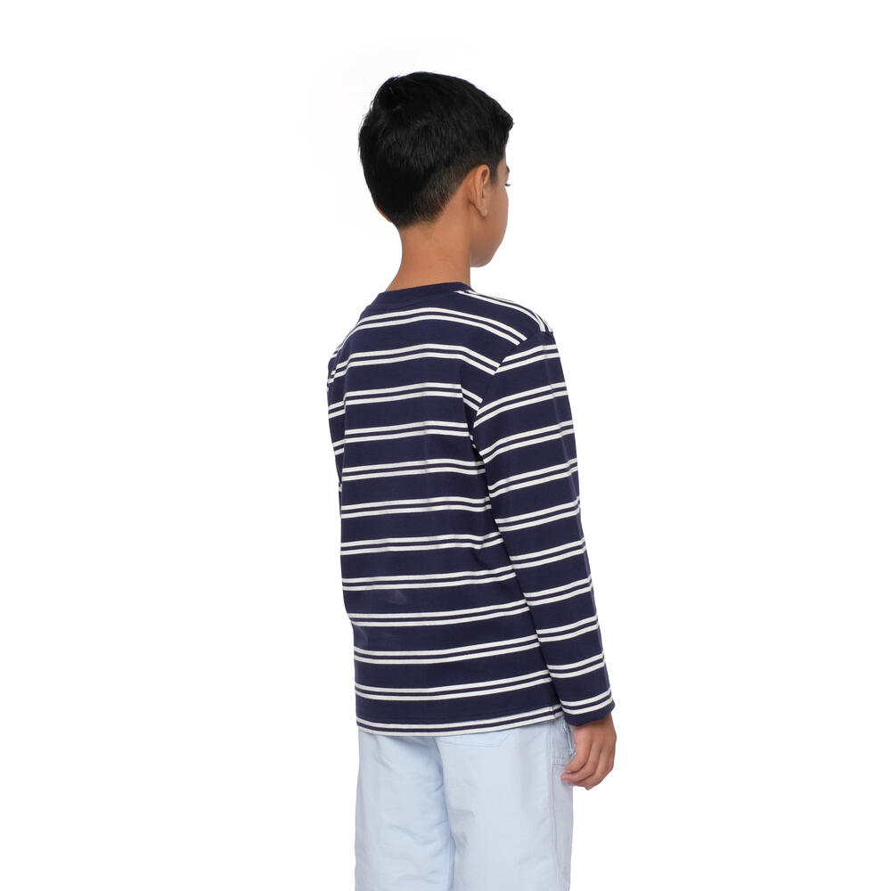 910010505 JR MOORLAND STRIPE LS TEES 1.0 - NAV