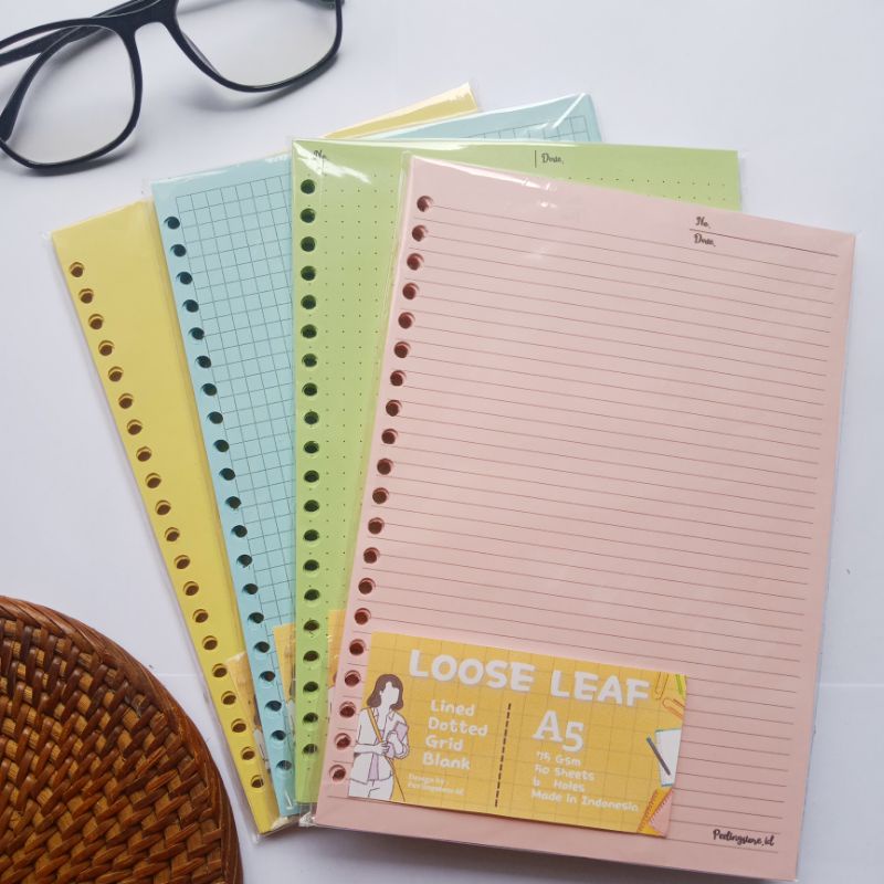 Loose Leaf Colour A5 6Ring A5 20Ring B5 26Ring Isi Binder Isi Kertas File Binder Warna By Peelingstore.id [BACA DESKRIPSI]