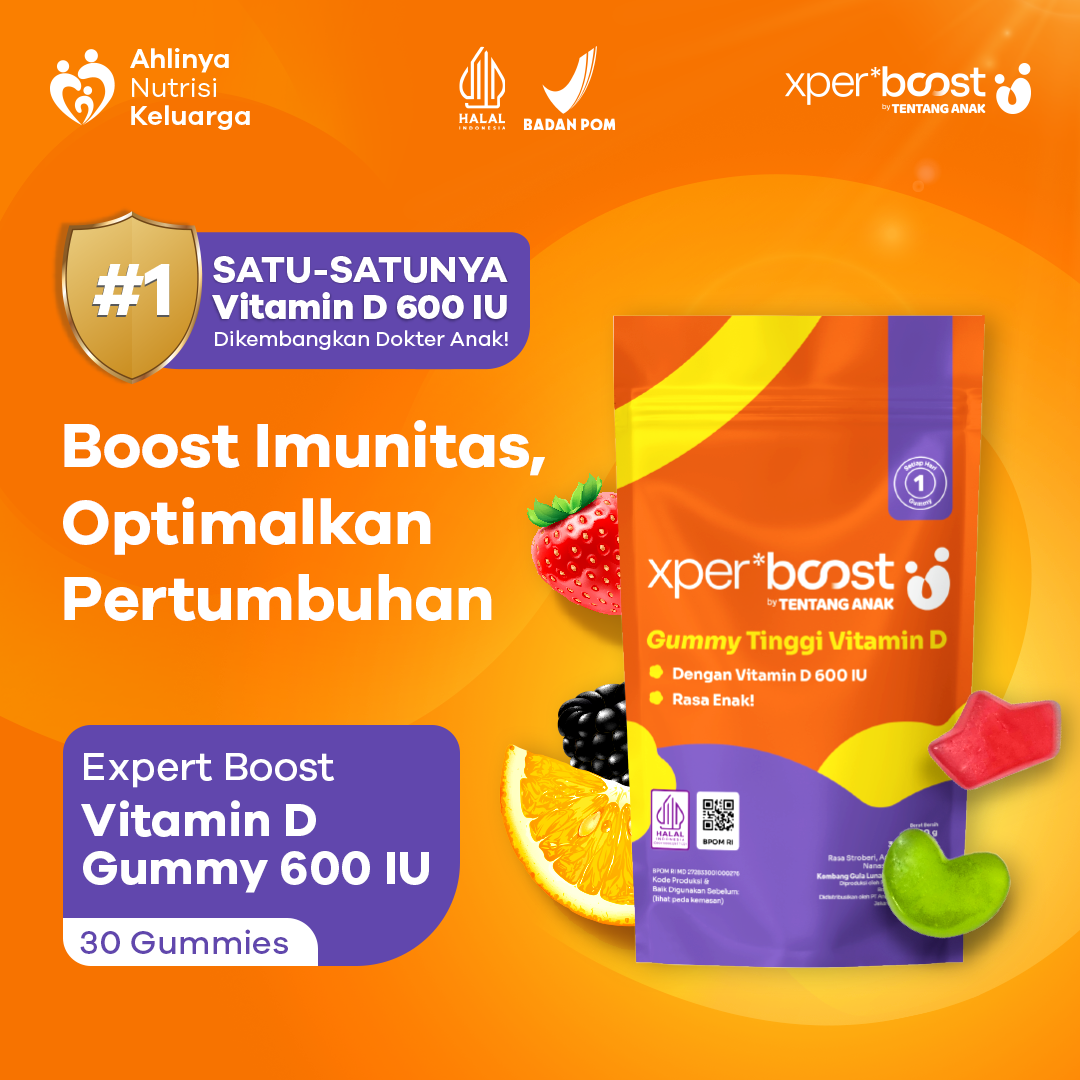 Expert Boost - Gummy Vitamin D 600 IU | Vitamin D Anak dan Dewasa | Paket 30 Hari