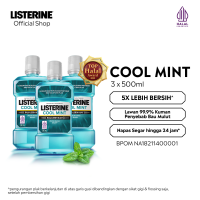 [Paket isi 3] LISTERINE Cool Mint Mouthwash 500ml - Obat Kumur Bau Mulut Antiseptik