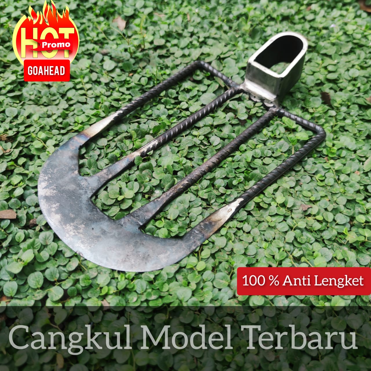 100 % Cangkul Anti Lengket Model Terbaru - Cangkul Penggembur Tanah - Cangkul Sawah Baja Ulir Tajam