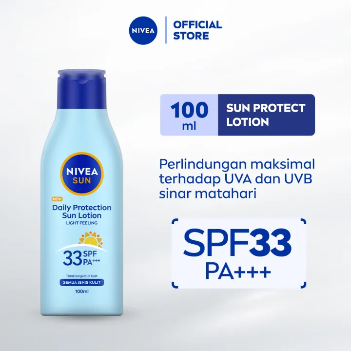 NIVEA Body Lotion Daily Protection Sun SPF33 100ml - Sunscreen badan lotion sunblock sunblok SPF ...