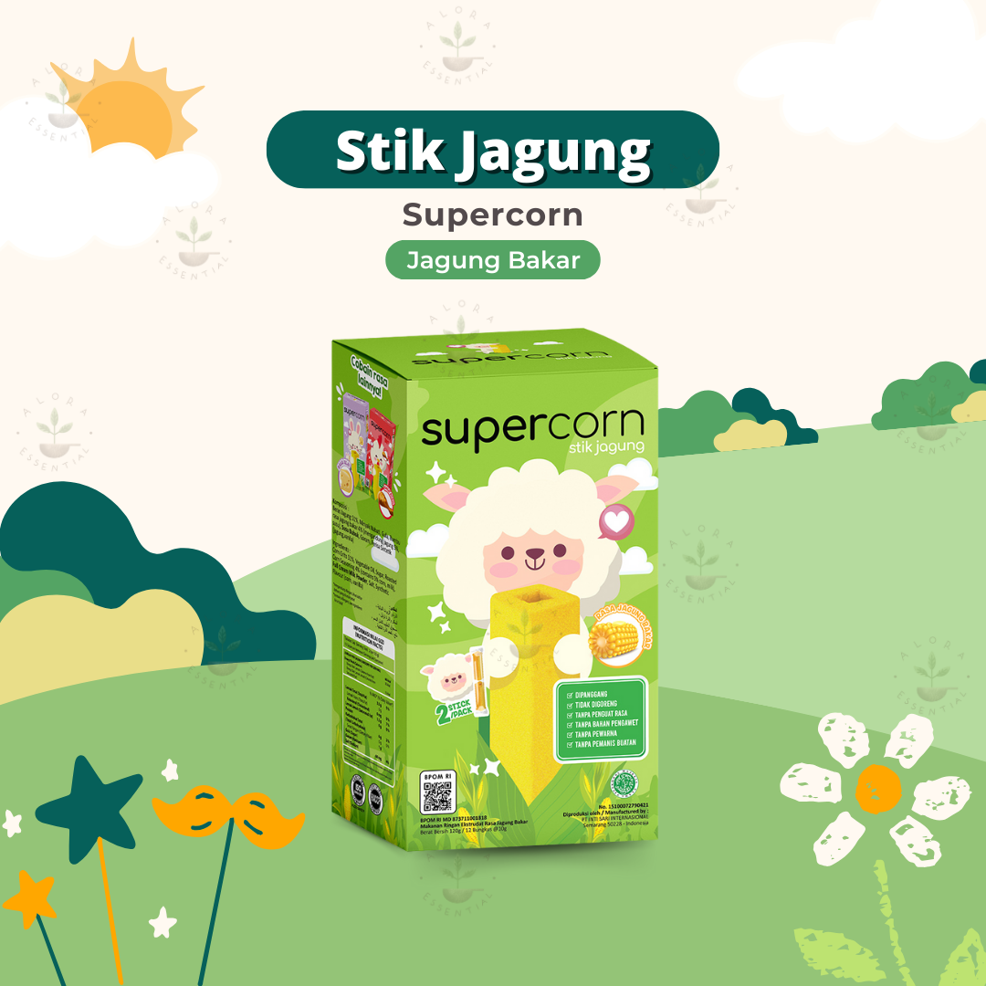 Supercorn Stik Jagung Rasa Jagung Bakar - Snack Anak Non MSG - Cemilan Anak