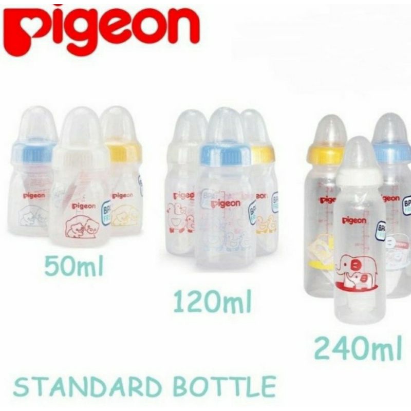 PIGEON Botol PP Standard Neck 50ml / 120ml / 240ml Botol Dot Susu Bayi Eco Regulator
