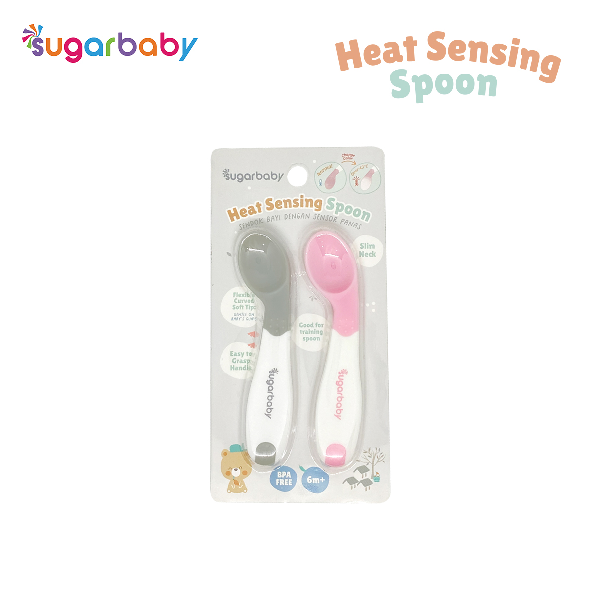 Sugar Baby Heat Sensing Spoon/Peralatan Makan Bayi/Alat Makan Bayi