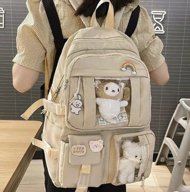 Tas Ransel Siswa Sekolah Menengah Atas berkapasitas besar Ins Tas Sekolah Jepang Wanita Korea Gadis Ransel(Tanpa Aksesoris) TAS RANSEL ANAK SEKOLAH FASHION IMPORT anak laki-laki anak perempuan backpack sekolah anak SD SMP SMA / Tas Hadiah Anak