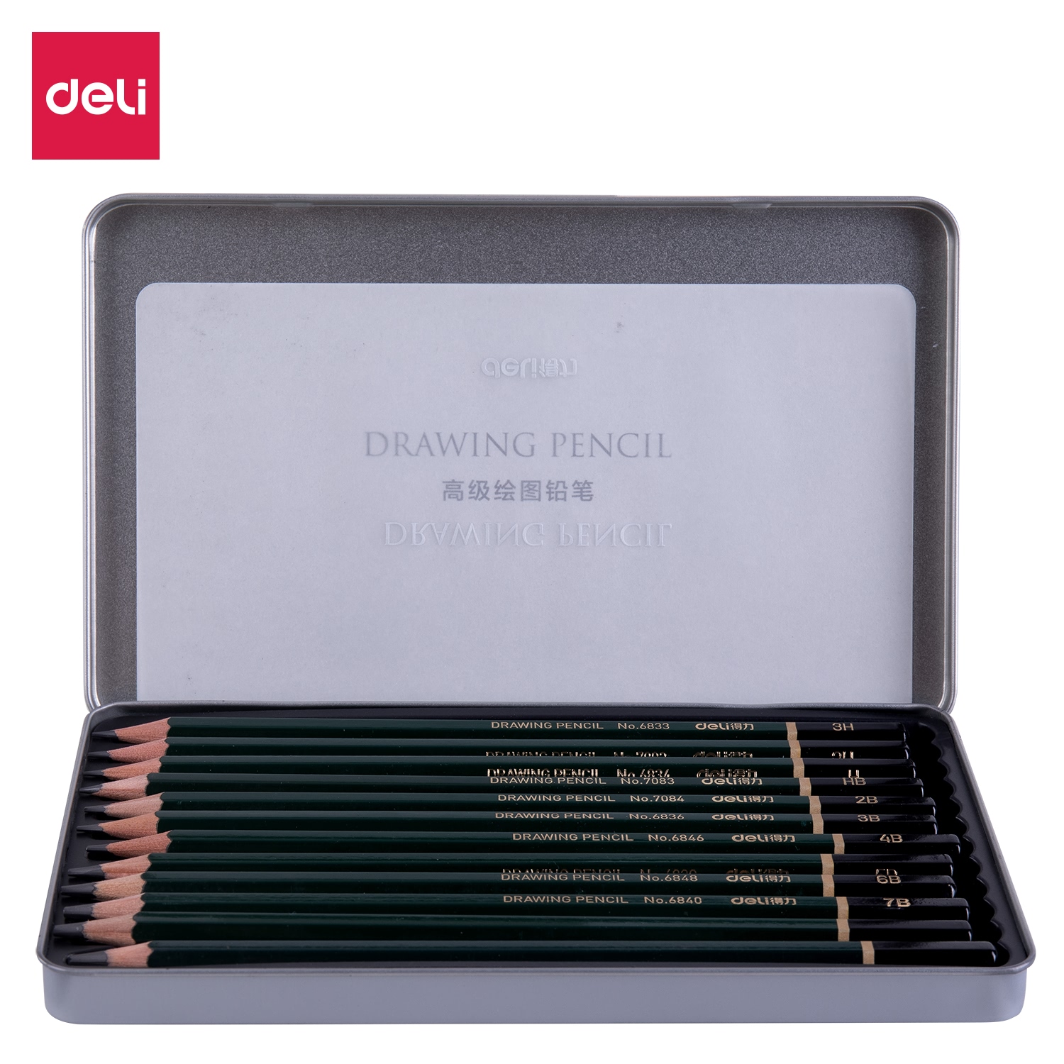 Deli paiting pencil 12pcs/box 3H,2H,H,HB, 2B,3B,4B,5B,6B,7B,8B, 9B S949 sandal wanita kelom kode pb-02