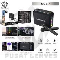 S867 - Speaker LENYES S-867 200W Outdoor KTV Wireless Speaker + Microphone Karaoke Bluetooth 5.3 High Power Bass Subwoofer RGB Light