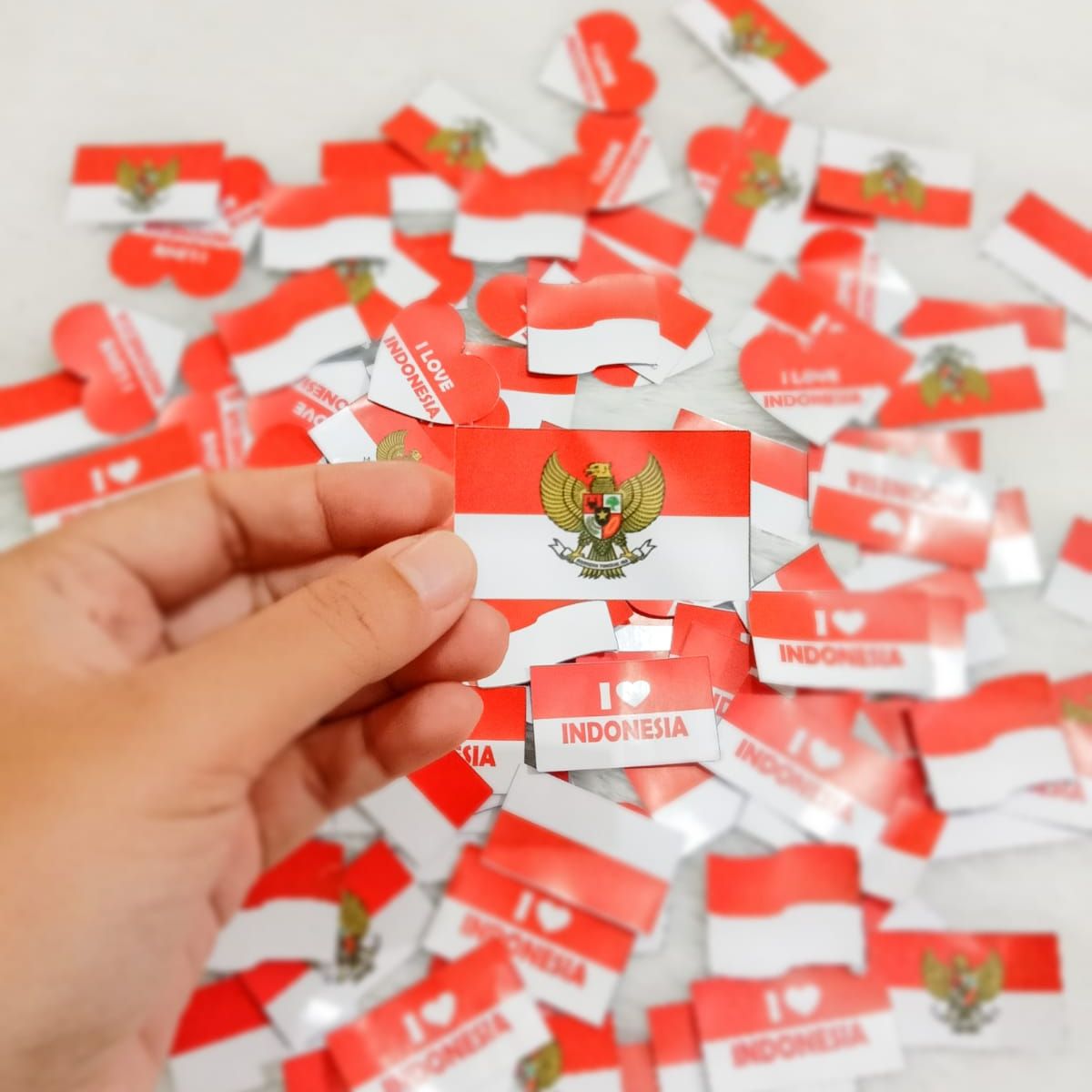 (Isi 32) Stiker / Sticker Pipi Bendera Merah Putih Dirgahayu 17 Agustus HUT Kemeredekaan RI