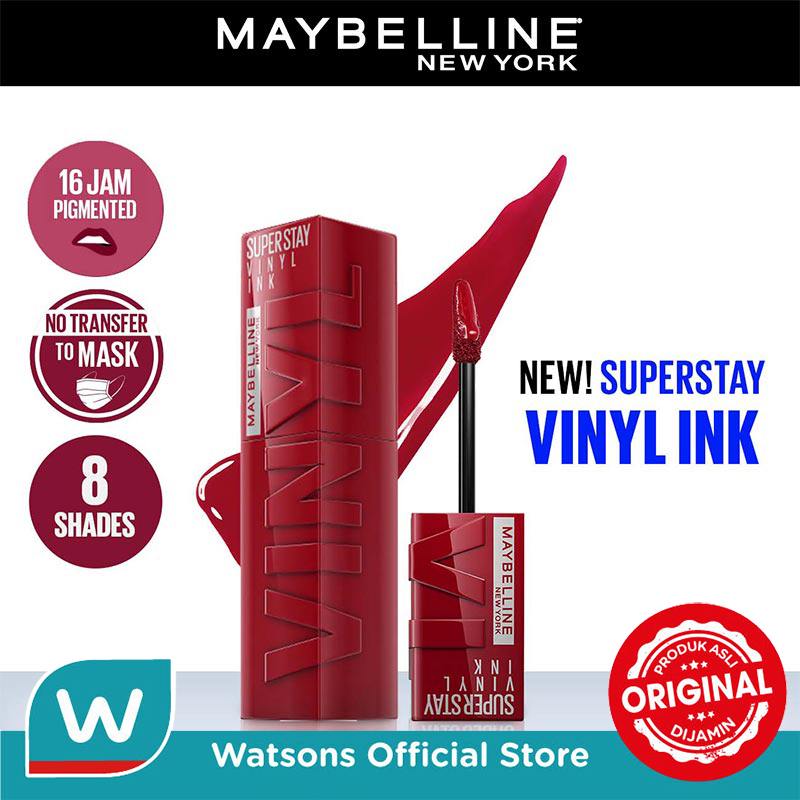 Maybelline Superstay Vinyl Ink Tint 10 Lippy - LipTint Transferproof & Tahan Lama 16 Jam