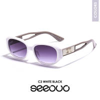 Seeouo Kacamata Hitam UV- 400 Protecion Sunglasses Model Oval Stylish Anti Silau TR90 Kokoh Bold Fashionable Wanita 90203