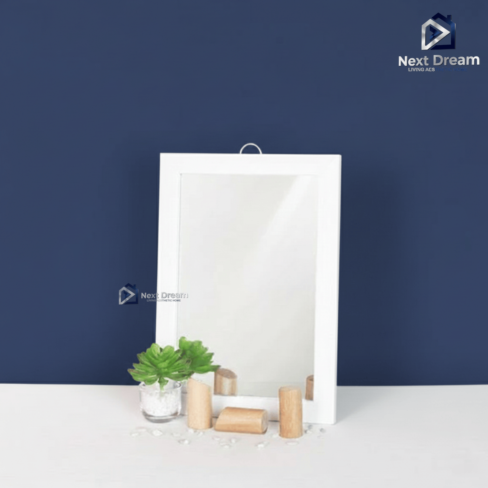Cermin Gantung Fiber Minimalis | Cermin Dinding Aesthetic | Frame Fiber | Next Dream