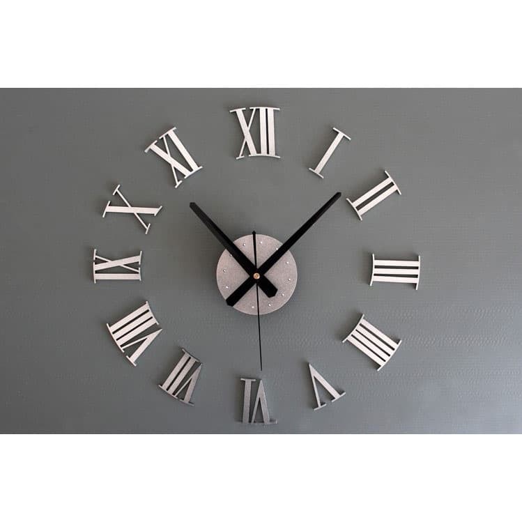 Jam Dinding Besar Raksasa Angka Romawi 3D Giant Wall Clock DIY 60cm