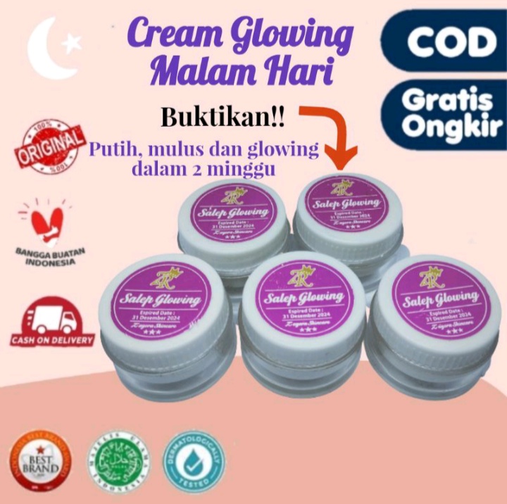 SALEP GLOWING ZAYORA 5GR // CREAM GLOWING MALAM HARI