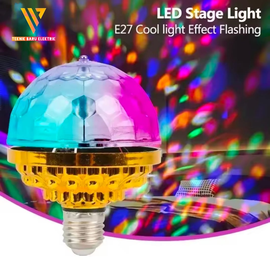 Bohlam Lampu Disco Magic Ball RGB Lampu LED RGB E27 7WARNA DISKO