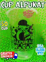 gelas cup plastik MOTIF ALPUKAT KOCOK AVOCADO 14oz 16oz 18oz 22oz oval datar/ cup boba / sedotan boba bubble / tapioka pearl / bobatee / bubuk minuman boba / cup teh / cup of tea / cup poci / bubuk minuman avocado / cappucino / chocolate / coklat